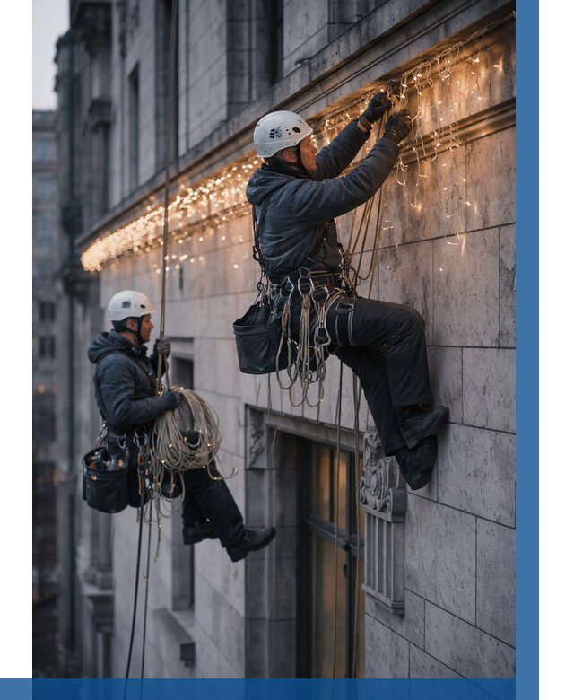 Монтаж новогодней иллюминации в Батайске от 8603 р. | ВЫСОТНИК-Бтс