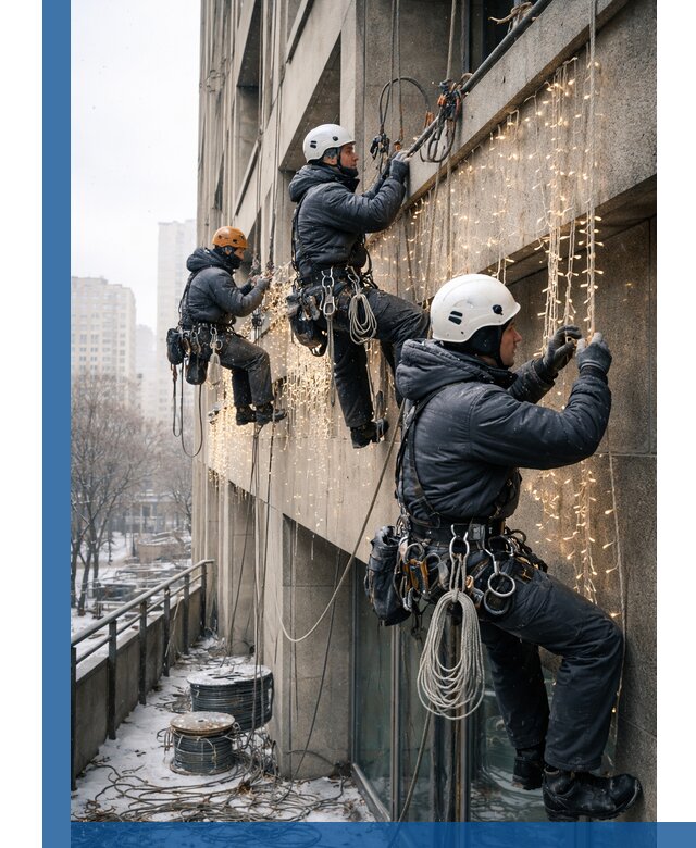 Монтаж новогодней иллюминации и украшение фасадов в Батайске