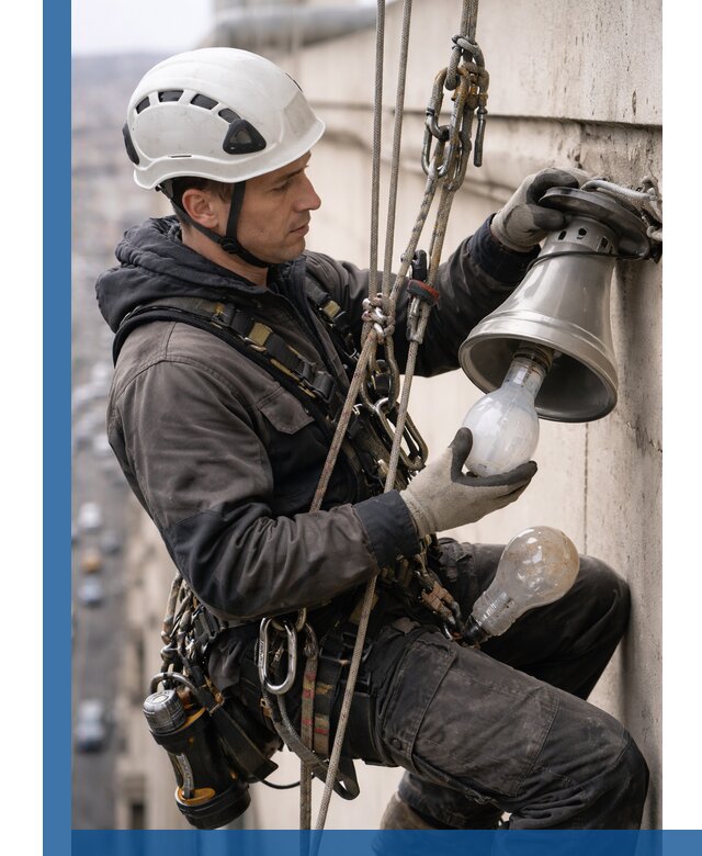 Замена ламп на высоте в Батайске профессионально и быстро