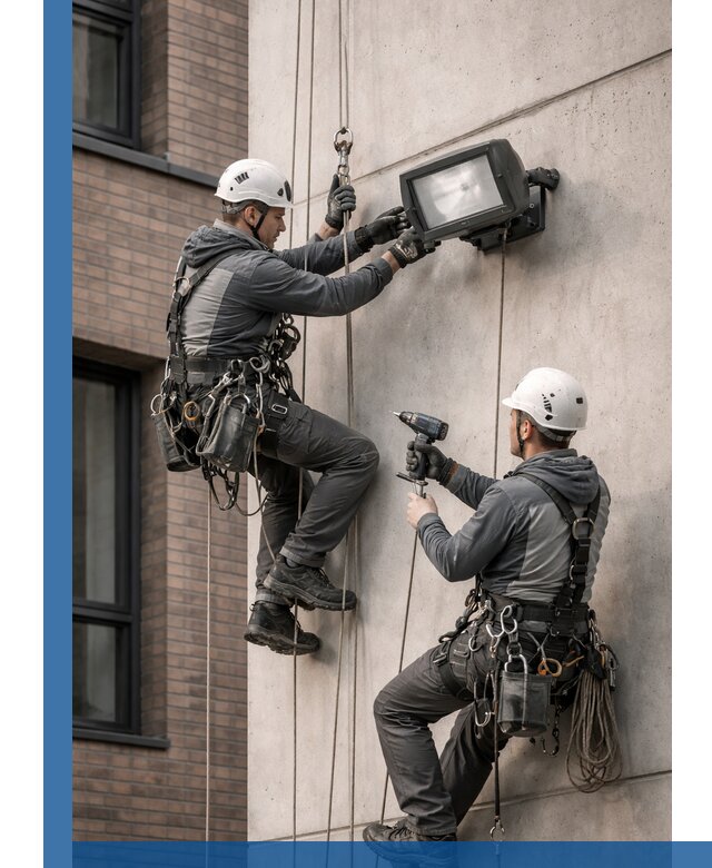 Профессиональный монтаж фасадных прожекторов в Батайске под ключ