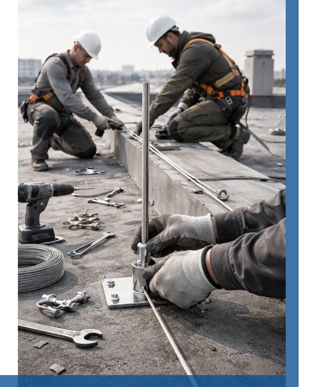 Монтаж молниезащиты на кровле в Батайске цена от 25303 р. | ВЫСОТНИК-Бтс