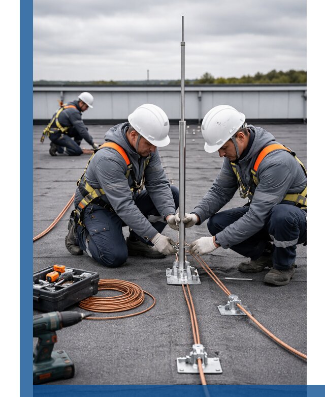 Монтаж молниезащиты на кровле в Батайске под ключ с гарантией