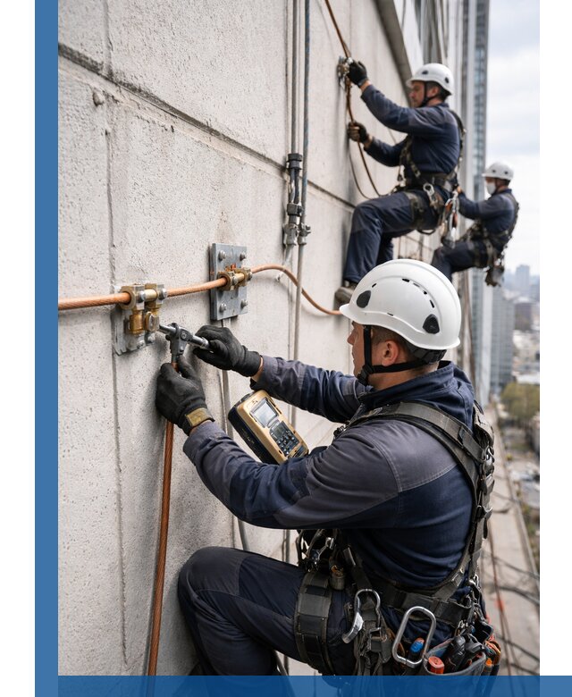 Монтаж системы заземления здания и молниезащиты в Батайске