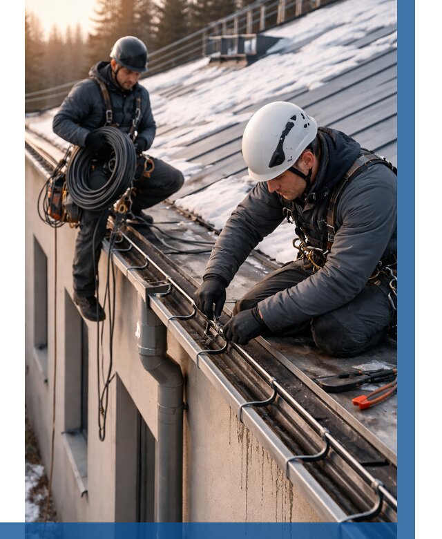 Монтаж греющего кабеля на кровле в Батайске от 455 р. | ВЫСОТНИК-Бтс