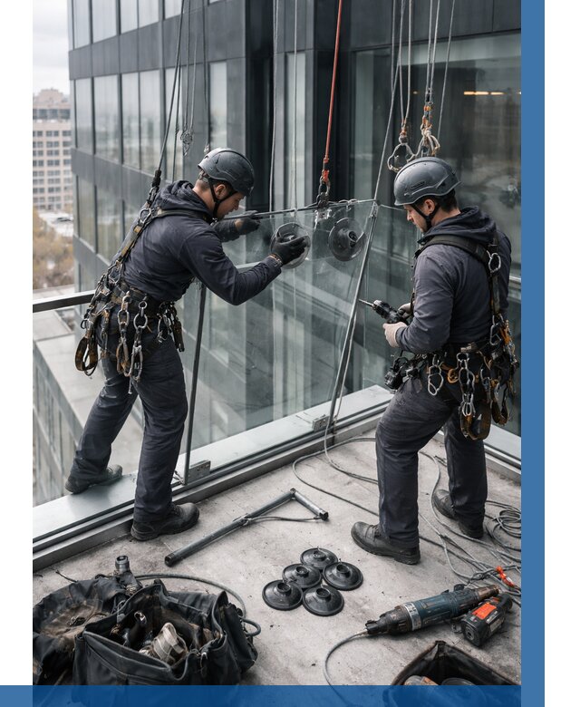 Монтаж стеклянных ограждений в Батайске от 2530 р. | ВЫСОТНИК-Бтс