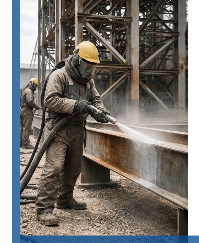 Пескоструйная очистка металлоконструкций в Батайске промышленная