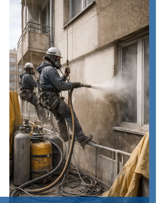 Пескоструйная очистка фасада в Батайске от 658 р. | ВЫСОТНИК-Бтс