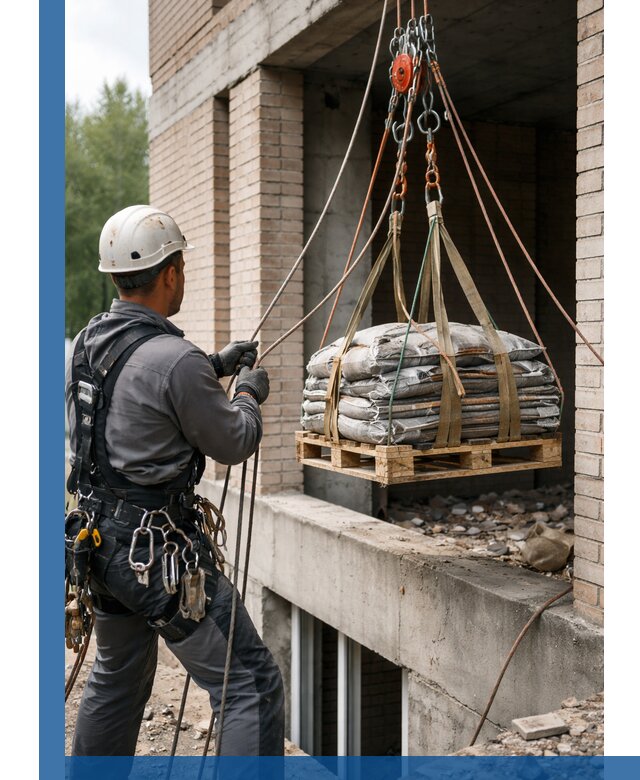 Подъем материалов на этаж веревками в Батайске оперативно