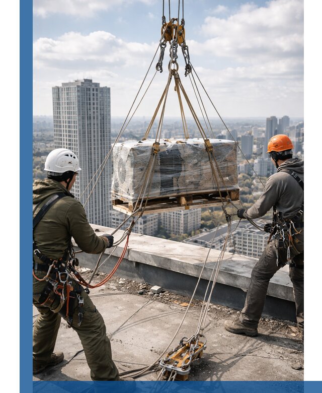 Подъем и монтаж крупногабаритных грузов на крышу в Батайске