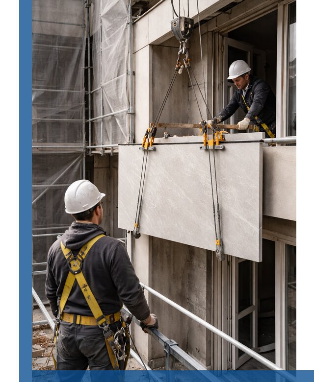 Подъем керамогранита на этаж в Батайске грузчиками и техникой