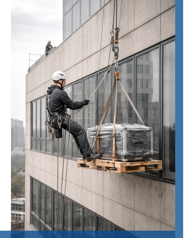 Спуск груза по фасаду в Батайске от 3542 р. | ВЫСОТНИК-Бтс