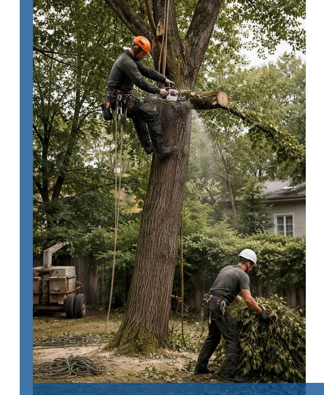 Кронирование деревьев в Батайске, безопасная высотная обрезка