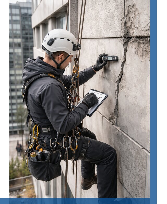 Обследование фасада альпинистами в Батайске от 121 р. | ВЫСОТНИК-Бтс