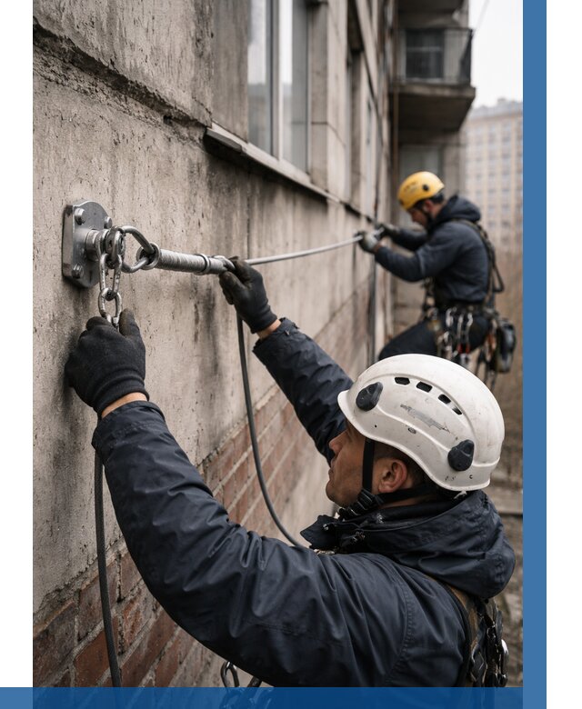 Монтаж анкерных линий в Батайске от 3036 р. | ВЫСОТНИК-Бтс