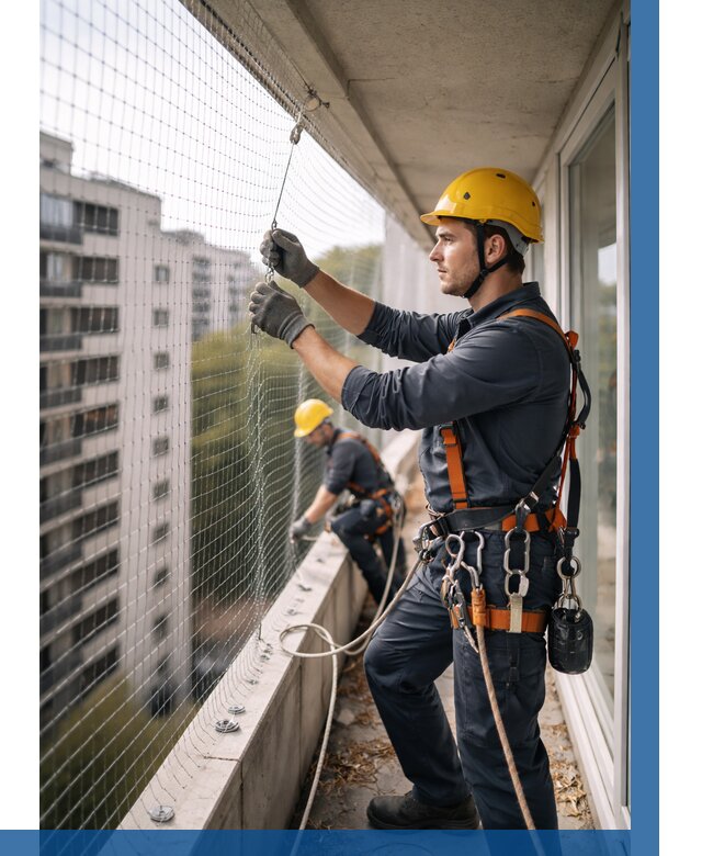 Монтаж сетки от птиц в Батайске от 4554 р. | ВЫСОТНИК-Бтс