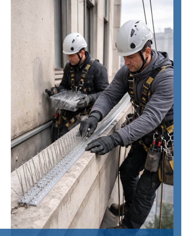 Установка шипов от птиц в Батайске от 860 р. | ВЫСОТНИК-Бтс